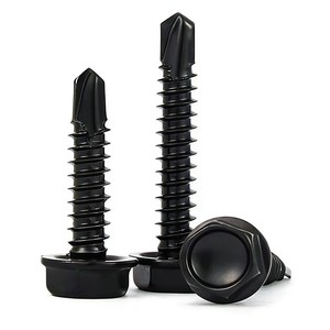 Viti Autoperforanti in Acciaio Inox 304/410 con Testa Esagonale Placcata in Zinco Nero, Metriche M4.8/M6.3 per Lamiera - Product Image 3
