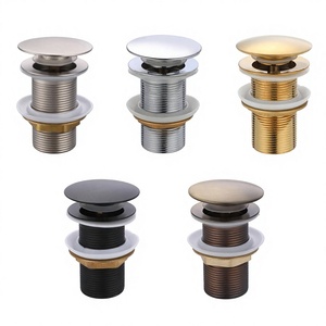 Bonde de lavabo universelle moderne en acier inoxydable chromé avec filtre à déchets et système Push-Pop pour cuisine et salle de bain - Product Image 1