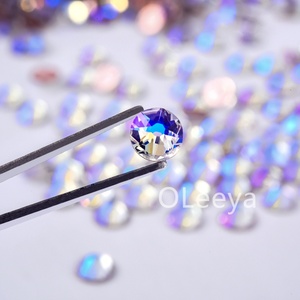 Strass en verre transparent de qualité supérieure Oleeya, effet AB, à coller, pour nœuds, t-shirts, robes, vêtements, sacs - Product Image 2
