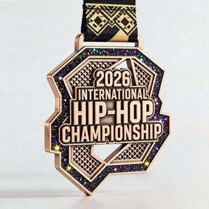 Medalla Deportiva Personalizada de Oro con Relieve 3D para Maratón, Medalla de Metal para Competencia de Ballet y Baile Latino - Product Image 1