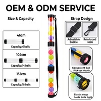 OEM ODM Ramasseur de balles de pickleball transparent en PC, tube de 132 cm de longueur, compatible avec les balles de pickleball standard