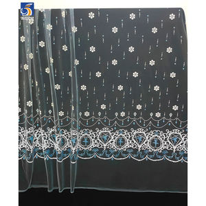 Yx967 thanh toán bù trừ ra hàng tồn kho tại một mất mát giá rẻ số lượng lớn vải bán buôn màu xanh và trắng bông tuyết in vải tuyn vải cho doanh số bán hàng - Product Image 3