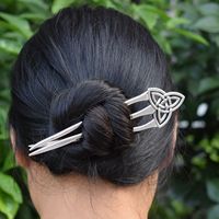 Fourche et bâtonnet à cheveux en alliage de zinc de 16 cm, style punk sorcière viking nordique, nœud celtique Arbre de Vie pour femme