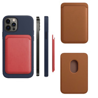 Porte-Monnaie Magnétique en Cuir pour Apple, Pochette Support de Carte d'Identité pour iPhone 12 13 14 Max 15 16 17, Étui Arrière de Carte de Crédit avec Fente