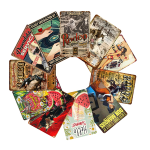 แผ่นโลหะรูปทรงพิเศษแบบวินเทจแผ่นโลหะย้อนยุคสำหรับอู่ซ่อมรถจักรยานยนต์ - Product Image 4