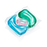 Marque privée 3 en 1 forme de capsule de dosettes de blanchisserie avec couleur personnalisée