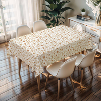 Nappe d'école RNPT jaune et blanche à motifs floraux avec support en PU, résistante aux taches, facile à nettoyer, épaisseur 0,5 mm, pour hôtel