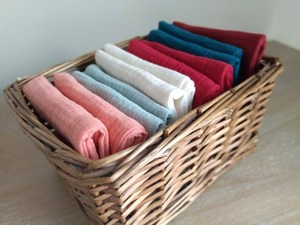 Vente en gros de serviettes de table en gaze de coton rustique biologique Serviettes de table bleues douces pour décoration de table de mariage - Product Image 4