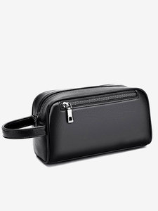 2025 High Quality Custom Men's Travel Toiletry Bag <strong>Soft</strong> <strong>Leather</strong> Cosmetic <strong>Pouch</strong> with Logo Wash Bag National Style Makeup Bag