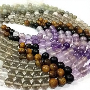 Cuentas Redondas Lisas de Gemas Naturales Variadas de 8 mm, Vendidas por Hilo de 13 Pulgadas de Largo - Product Image 1