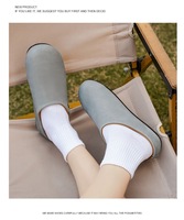 Nouvelles pantoufles décontractées pour hommes en PU rétro d'hiver, respirantes, avec doublure en maille, antidérapantes, douces, légères et confortables
