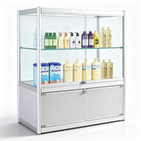Comptoir de caisse vitrine courte en verre trempé avec éclairage LED, écologique, pour magasin de tabac