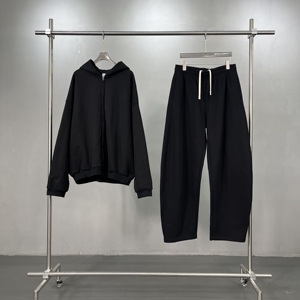 Pantalon de <span class=keywords><strong>jogging</strong></span> unisexe de haute qualité, personnalisé, droit, plissé au milieu, respirant, écologique, en <span class=keywords><strong>molleton</strong></span>, ample, décontracté, à jambe incurvée - Product Image 3