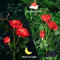 Bouchon de sol solaire éclairé Rose fleurs de lys fleurs artificielles pour décor de mariage jardin décoratif lampe de pelouse tournesol