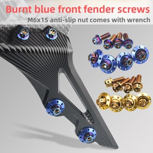 Vis de décoration universelle en acier inoxydable pour garde-boue avant de moto électrique, accessoires de modification hexagonaux M6 - Product Image 1