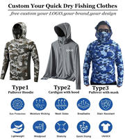 Unisex Logo kustom UV pelindung matahari UPF 50 Cepat Kering keren poliester pakaian memancing Hoodie lengan panjang thumbhole bertudung dicetak