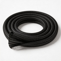 Gaine de protection tressée en polyester PET durable et personnalisable pour faisceau de câbles, gaine textile auto-enroulante