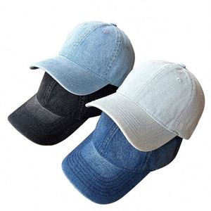 Casquette de baseball en denim délavé vintage, casquette de sport, course et golf, unisexe, 6 panneaux, profil bas, en coton non structuré, teinte pigmentaire, style Dad Hat - Product Image 4