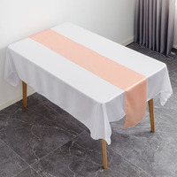 Chemin de table élégant en satin de polyester 12 x 108 pouces, couleur unie, pour la décoration de la maison, de l'hôtel, des mariages, technique de tissage