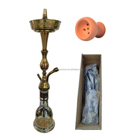 En stock Hubbly Bubbly Sheesha Smoke Hukka Chicha Glass gold Egyptian Hookah Airplane box packaging shisha set