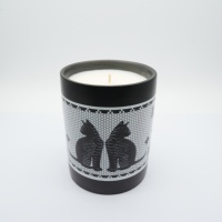 Tasse en céramique cylindrique à motifs animaliers, artisanat, bougie, contenants en céramique recyclables pour la fête des fantômes et la décoration de la maison
