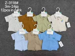 J27XL Summer Drop Áo sơ mi Polo cho bé trai thêu mini tinh tế + Quần short vải co giãn mềm mại Bộ 2 món cho bé tập đi - Product Image 2