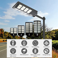 Lampadaire solaire LED moderne tout-en-un étanche IP65 avec télécommande/détecteur de mouvement et batterie LiFePO4 pour zones routières