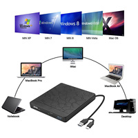 Lecteur de disque Blu-ray externe 5 en 1, lecture/écriture, graveur Blu-ray compatible, USB 3.0 et Type-C, graveur de DVD, lecteur Blu-ray pour PC