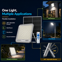 Projecteurs solaires LED rechargeables pour extérieur, télécommandés, de 60W à 300W, avec garantie de 2 ans, pour stades de baseball et sports