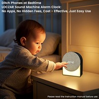 Baby-Schlafhilfe Weißes Rauschen BT Musik-Lautsprecher Wecker Timer Wiederaufladbar 1200mAh 4-in-1 Nachtlicht für Kinder & Erwachsene Aufwachlampe