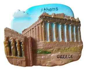 Aimant de réfrigérateur souvenir en résine 3D, Palais d'Athènes grec, artisanat en résine - Product Image 2