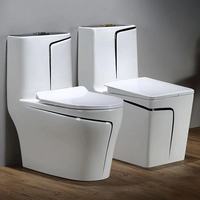 Commode de salle de bain de luxe moderne coloré WC siphon siphon lavage une pièce en céramique cuvette de toilette ensemble de toilette salle de bain