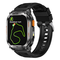 Outdoor GPS DT09 Quadratische Smartwatch Fitness-Tracker Musik BT-Anruf Sport Höhenmesser Luftdruck IP68 Wasserdicht Unisex
