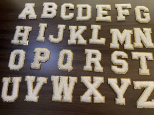 <strong>5</strong>.<strong>5</strong> cm High Glitter Chenille White Letters <strong>Patches</strong> Self-adhesive <strong>Patches</strong> - Product Image 5