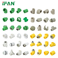Raccords de tuyauterie PPR en plastique standard IFAN DIN PN25 20-125MM moulage Injectio raccords PPR plomberie vert gris blanc raccords PPR