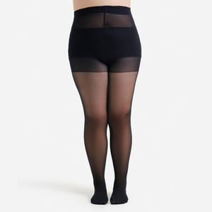 Collants Jacquard en Nylon à Pois pour Femmes Rondes, Sexy et Tendance, avec Étoiles au Dos, Noirs, Amincissants, et Camisole Fine de Base pour Femmes - Product Image 2