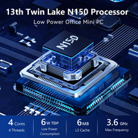 Mini PC N150 RGB Directo de Fábrica, 16 GB de RAM + 512 GB SSD, Win11 Pro, Impresionante Iluminación Aurora, Perfecto para Juegos y Oficina