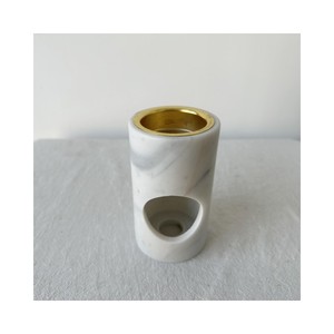 حجر ش للبيع بالجملة شمع كارارا أبيض طبيعي مزخرف بصهر الرخام حجر رخامي مع غطاء مطلي بالذهب - Product Image 4