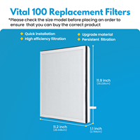 Filtre de remplacement Vital 100 True HEPA compatible avec le purificateur d'air LEVOIT 100, H13 et charbon actif à haute efficacité