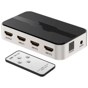 Duplicatore - dispositivo con 3 porte HDMI, con ingresso H-HDMI e uscita audio. Materiale nero, ideale per connessioni - Product Image 1