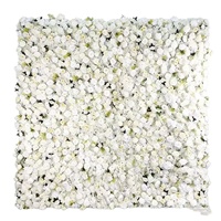 Mur de fleurs en papier encadré 8x8 avec hortensias artificiels effet plumes 5D pour événements d'entreprise, abordable