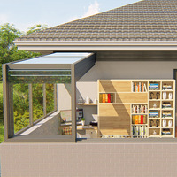 Véranda mobile pliable en verre trempé pour cour, terrasse extérieure, villa, balcon, intelligente, mobile et rétractable