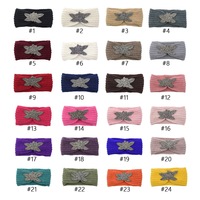 Qianjin Vente en gros Bandeau tricoté pour femme à quatre feuilles, avec strass, cache-oreilles de sport, accessoires capillaires tressés chauds