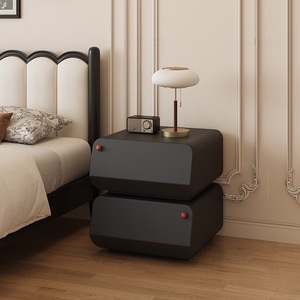 Retro Style Trendy Cabinet Solid Wood <b>Storage</b> Four Drawer <b>Chest</b> Bedroom Bedside Table - Product Image 4