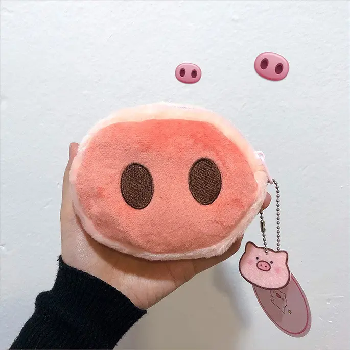 Мультяшный плюшевый Кошелек с изображением свиньи носа, Милая Мини-свинья, сумка для монет, индивидуальные плюшевые сумки в форме животных, набивные животные, кошелек zero