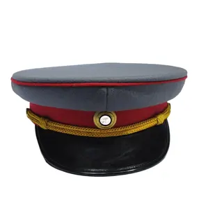 Officer Cap Peak Cap With Metal Cap Visor Hat Embroidery Badge