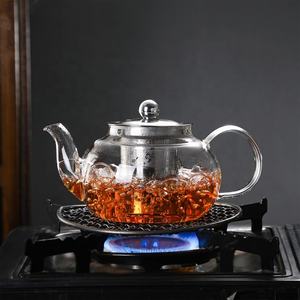 Teiera in Vetro Borosilicato Alto, Lavabile in Lavastoviglie, Resistente al Fuoco e al Calore, <span class=keywords><strong>con</strong></span> <span class=keywords><strong>Infusore</strong></span> in Acciaio Inossidabile - Product Image 1