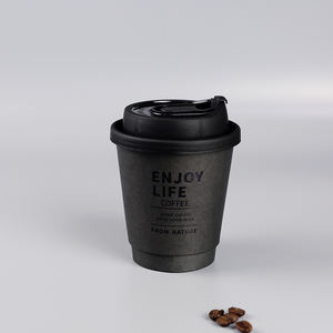 Vaso de Papel Aislado de Doble Pared de 12 oz Personalizado JN, con Tapa y Pajita, Biodegradable y Desechable para Bebidas Calientes y Frías - Product Image 5