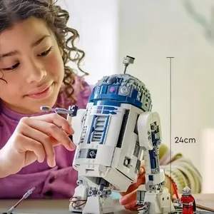 Nouveauté : 1050 pièces de blocs de construction en plastique <span class=keywords><strong>R2</strong></span>-<span class=keywords><strong>D2</strong></span>, modèle de robot de la guerre des étoiles à assembler pour adultes, jouet de construction 75379 - Product Image 5