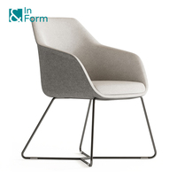 Fauteuil de réception confortable à assise moelleuse, base en métal robuste, support solide, mousse durcie à froid, chaises de bureau et de salle d'attente